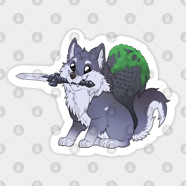 Sword doggo - Sif Sticker by Grethe_B